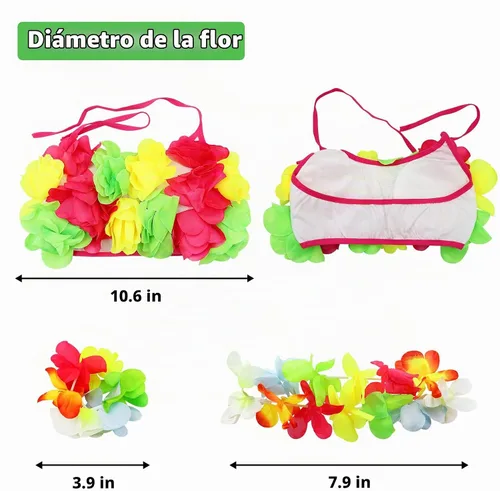Vista 3 de Hawaiian Hula Dance Costume 5pcs for Girls