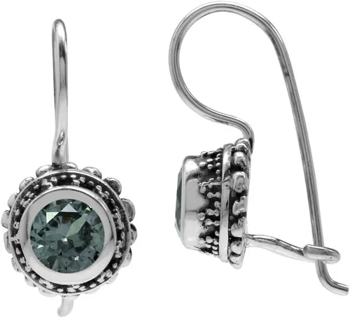 Vista 4 de Silvershake - Pendientes de plata de ley 925, estilo balinés con cierre de gancho para mujer