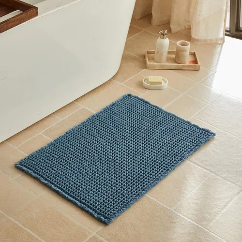 Vista 27 de Triohero Tapete de baño con diseño de gofre, tapete de baño pequeño y bohemio, antideslizante, lavable, ultra suave, súper absorbente, de secado