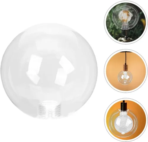 Vista 9 de DOITOOL Pantalla de lámpara de cristal G9 con forma de globo transparente y roscada, cubierta de protección de bombilla de repuesto para techo