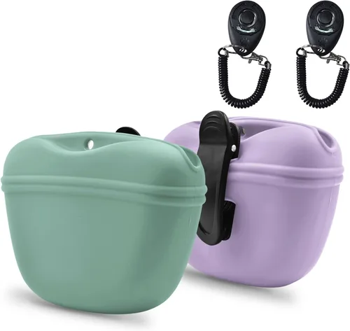 Vista 16 de AUDWUD - Bolsa de silicona para perros con cierre magnético con clip seguro Upgraded clip keeps your treat pouch secure during training.Magnetic