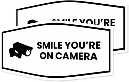 Vista 32 de Fancy Smile You're On Camera Letrero (negro) - Mediano (1 unidad)