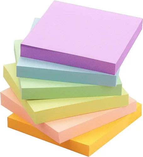Vista 7 de Early Buy - Notas adhesivas de 3x3 pulgadas, 6 blocs (100 hojas/bloc) - Colores suaves en tonos pastel para oficina, escuela, hogar, notas