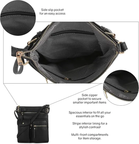 Vista 4 de Bolso tipo bandolera para mujer SG SUGU Katie, liviano, con varios bolsillos