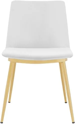 Vista 5 de Messina - Juego de 2 sillas modernas de terciopelo y metal dorado con patas de comedor