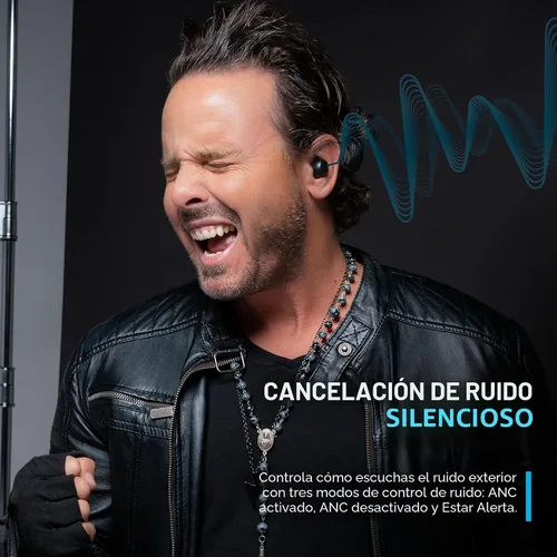 Vista 2 de JLab Go Pop ANC Auriculares inalámbricos verdaderos & Estuche de carga, Negro, Cancelación activa de ruido, Controladores de 10mm, Conexión dual