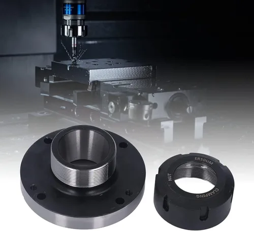 Vista 4 de Portabrocas ER50, 4.921 in de diámetro 7 agujeros 0.005 soporte de torno alto, resistencia Oxidati y alta dureza, fácil instalación y extracción
