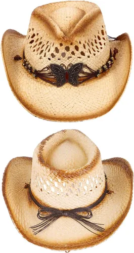 Vista 10 de Sombrero vaquero de paja con banda decorada, para disfraces de niños, de Simplicity