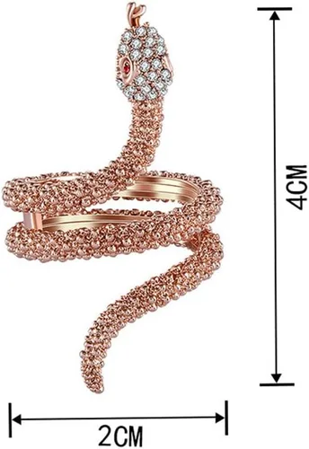 Vista 5 de Anillo de serpiente para mujer, anillo de serpiente, anillos de serpiente a la moda, anillos de animales lindos