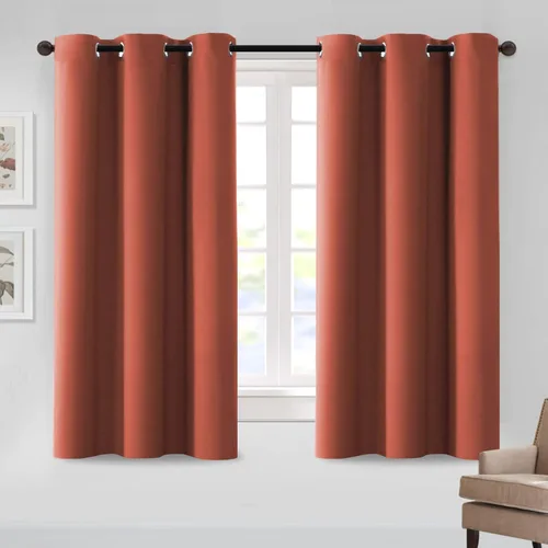Vista 23 de MeilleMaison Cortinas opacas para dormitorio, con aislamiento térmico, oscurecimiento de habitación, cortinas insonorizadas para ventana, cortinas