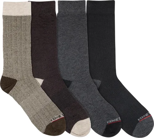 Vista 3 de Kenneth Cole Paquete de 4 pares de calcetines de vestir clásicos cómodos, multicolor, surtidos