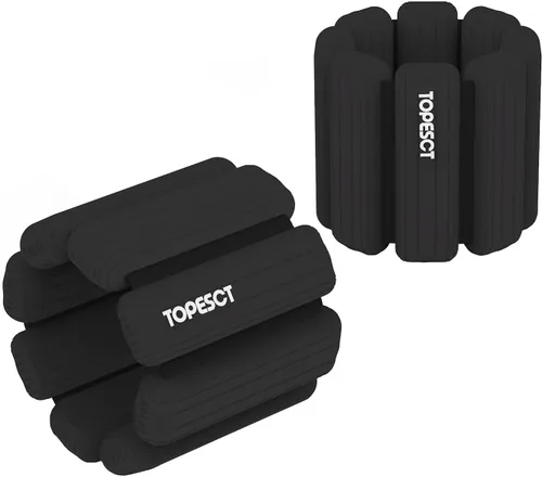 Vista 8 de TOPESCT Juego de 2 pesas ajustables para muñeca y tobillo (1 libra cada una), para yoga, danza, barras, pilates, cardio, aeróbicos, caminar Verde