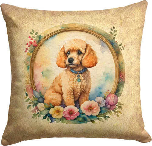 Vista 189 de Caroline's Treasures DAC2072PW1414 Affenpinscher and Flowers - Almohada decorativa de tela, lavable a máquina, para interiores y exteriores