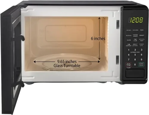 Vista 6 de Mainstays - Horno microondas para encimera de 0.7 pies, 700 vatios, negro (negro)