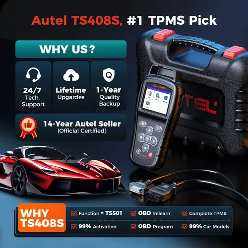 Vista 9 de Autel maxipro mp808ts y Autel TS401 maxitpms, Negro