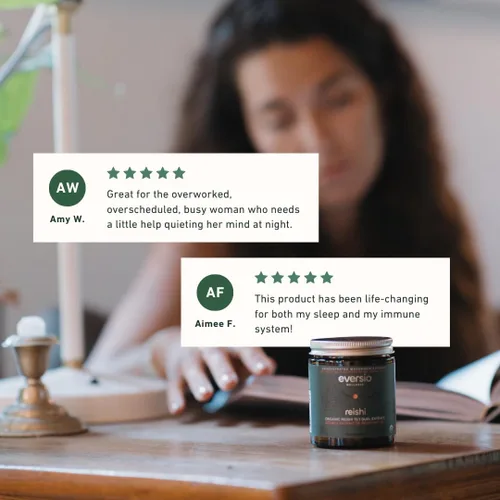 Vista 7 de Cápsulas Reishi orgánicas – Extracto dual 15:1, 45% beta-glucanos – Suplemento de hongos corporales fructíferos para el estrés, el sueño y el apoyo