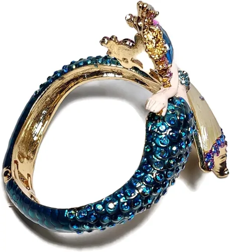 Vista 2 de BETSEY JOHNSON Pulsera de diamantes de imitación de sirena azul, Diamante de imitación