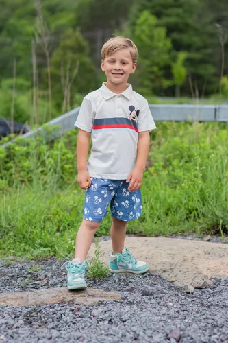 Vista 5 de Disney Conjunto de camisa polo y pantalones cortos de El Rey León Mickey Mouse Cars, de niño pequeño a niño grande Blanco / Azul