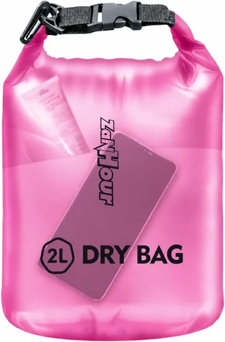 Vista 18 de Bolsa impermeable de almacenamiento transparente con tapa enrollable - Bolsa seca de 2 l/5 l/10 l/20 l, adecuada para viajes, natación, kayak Blanco