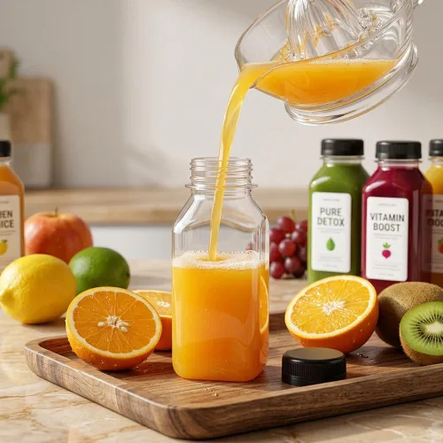 Vista 5 de 10 botellas de plástico para jugo de 4 onzas con tapas, tapas negras Ginger Shot Lids, Clear Containers with Lids for Juicing, Smoothies Other 4
