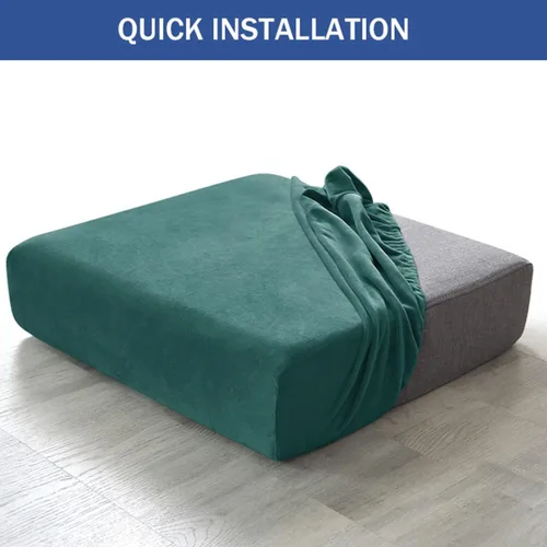 Vista 4 de Fundas de cojín de terciopelo, funda de cojín elástica para sofá, fundas de cojín individuales para silla, sofá biplaza, protector de muebles, Beige