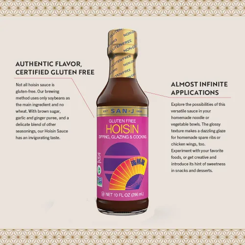 Vista 4 de San-J - Salsa Hoisin sin gluten - Salsa de cocina tradicional y sabrosa - Especialmente elaborada - Botella de 10 oz
