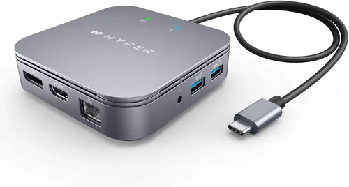 Vista 13 de Hyper Unidad USB-C y Thunderbolt 4 Hub con fuente de alimentación GaN integrada: tres puertos Thunderbolt 4 downstream y un puerto ascendente