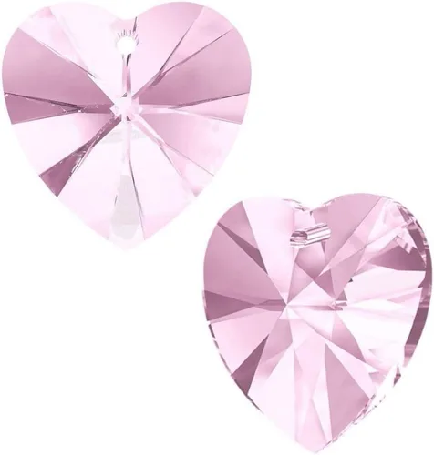 Vista 20 de 20 cuentas colgantes de cristal de corazón de amor de San Valentín de 0.394 pulgadas (0.394 in), cuentas sueltas de diamantes de abril transparentes