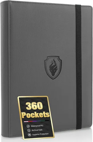 Vista 32 de Carpeta prémium de 9 bolsillos para tarjetas de 360 tarjetas, carpeta de tarjetas comerciales Fabmaker PU Sturdy Card Collection Album