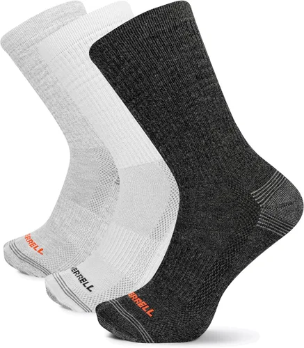 Vista 14 de Merrell Repreve Cushioned Hiker Crew Socks 3 Pair Caminata negra