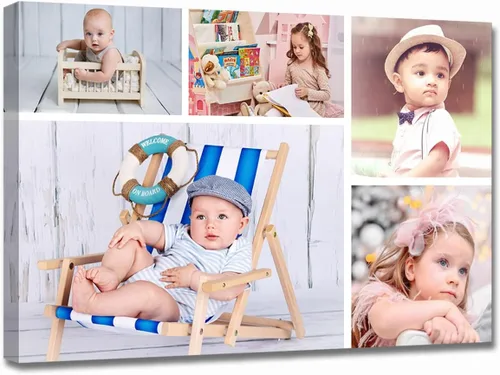 Vista 21 de LZIMU Impresiones en lienzo de collage con tus fotos personalizadas múltiples imágenes para pared, collage personalizado de fotos, regalos