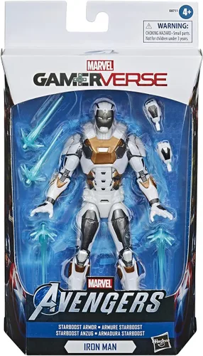 Vista 3 de Hasbro Marvel Legends Series - Figura de acción coleccionable de 6 pulgadas, Gamerverse Marvel's Avengers Starboost Armor Iron Man, 6 accesorios