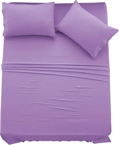 Vista 171 de LUX Décor - Juego de sábanas Twin de microfibra ultrasuave de 3 piezas con sábana encimera, sábana bajera de 16 pulgadas de profundidad y funda