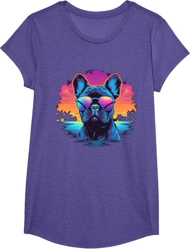 Vista 13 de Camiseta de perro Bulldog Francés para hombres y mujeres, Negro