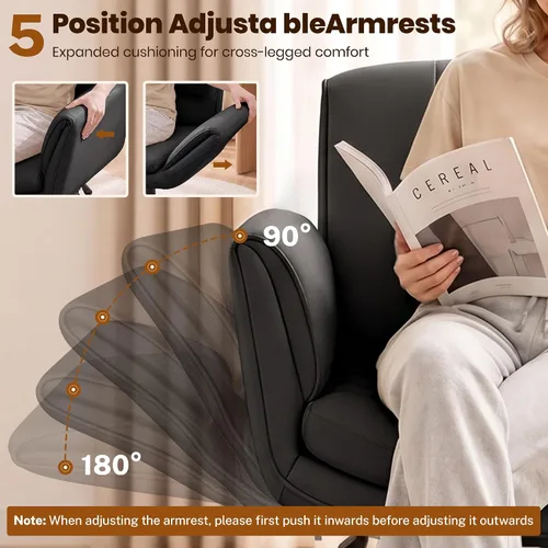 Vista 4 de Silla de oficina Criss Cross, reposabrazos y ruedas ajustables Negro