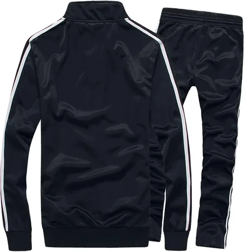 Vista 2 de MACHLAB Conjunto deportivo para hombre, chándal completo con cremallera, conjunto deportivo cálido, traje deportivo casual