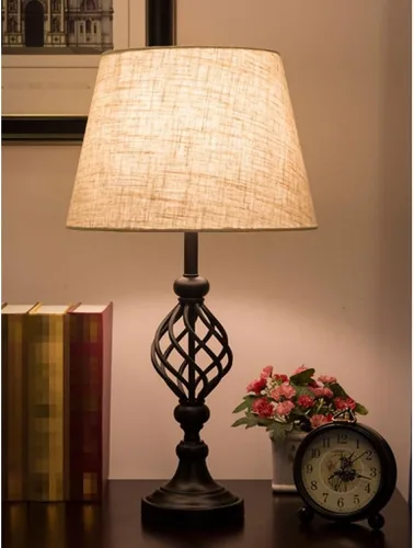 Vista 9 de Lamp for Desk Simple Retro Black Iron Table Lamp Living Room Decorative Lamp Bedroom Bedside Table Lamp Study Lighting Lamp Desk Lamps for Home