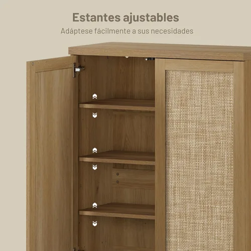 Vista 5 de SICOTAS Gabinete de almacenamiento de zapatos de ratán – Armarios modulares para zapatos con puerta alta y grande para almacenamiento de zapatos