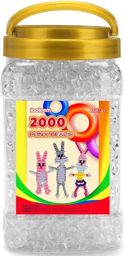 Vista 35 de IOOLEEM Cuentas de pony (2000 piezas, cuentas de pony negras), cuentas para hacer joyas, cuentas para manualidades, suministros para ensartar Negro