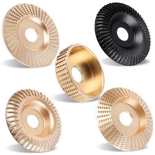 Vista 10 de Pomsare Disco de Tallado de Madera Disco de Formado de Madera Formador de Madera para Amoladora Angular de 4 1/2 Pulgadas con Árbol de 7/8 y 5/8