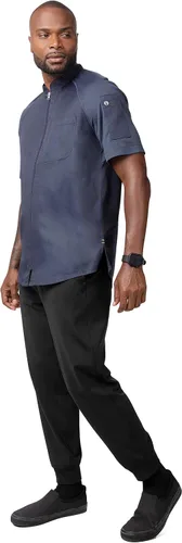Vista 3 de Chef Works Abrigo de chef Arcadia para hombre