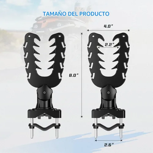 Vista 7 de KEMIMOTO Soporte de herramientas para ATV, montaje de herramientas de caza, agarres de soporte de arco con correas de goma compatibles con bicicleta