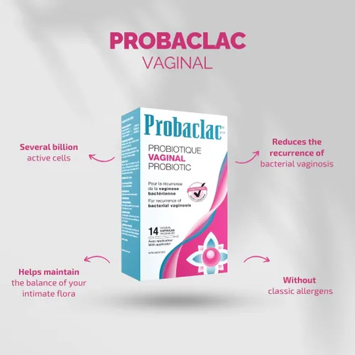 Vista 7 de Probaclac Probiótico vaginal para VB Fórmula de vaginosis bacteriana Clínicamente aprobado Reduce la recurrencia de VB Equilibra el pH
