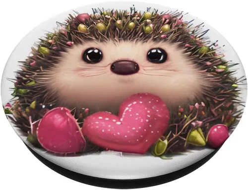Vista 2 de Cara de erizo fantasía caprichosa erizo PopSockets intercambiables PopGrip