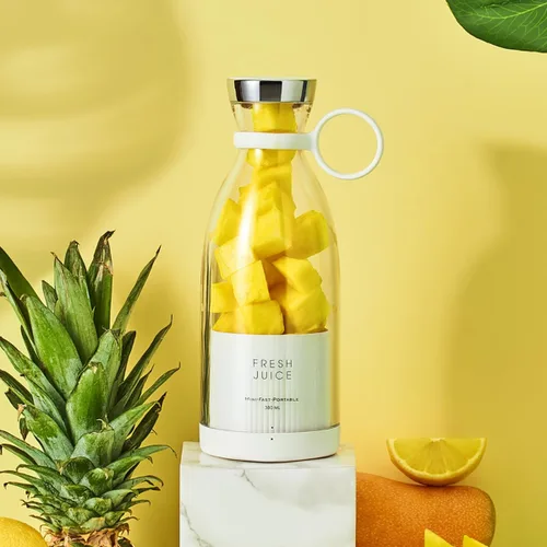 Vista 7 de Licuadora portátil de jugo, licuadora de jugo fresco, exprimidor eléctrico portátil inalámbrico de 11.8 fl oz, licuadora de jugo fresco portátil