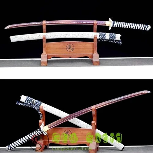 Vista 3 de GLW - Espada GLW de 41 pulgadas, hecha a mano, afilada, espada samurái japonesa, acero de manganeso alto y espiga completa