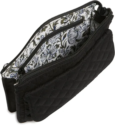 Vista 3 de Vera Bradley Monedero cruzado de algodón con protección RFID