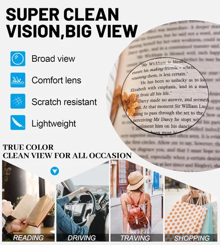 Vista 4 de Gafas de lectura Occhi Chiari para ordenador, filtro que bloquea la luz azul, gafas de vista cansada, lentes anti brillo con protección UV