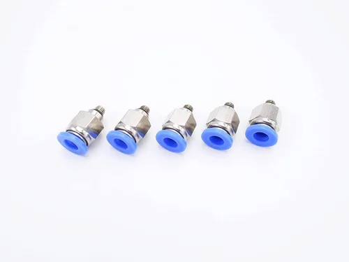 Vista 25 de Conexión de conexión de 1/2" OD x 1/2" macho NPT rosca, línea de agua recta macho neumática, conectores de empuje rápido (paquete de 4)