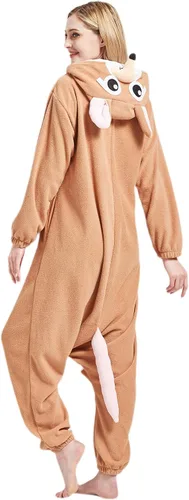 Vista 4 de Pijama de una sola pieza de animal para adultos, disfraz de cosplay de animales para hombre y mujer, ropa de dormir unisex